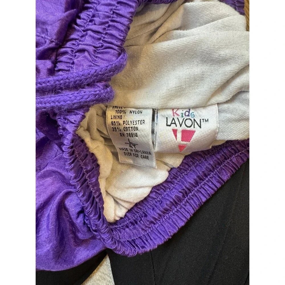 Vintage Kids Lavon Purple Swishy Pants 4T Drawstring Elastic Waist